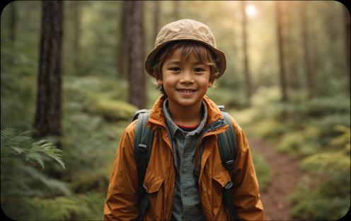 Boy in a forest